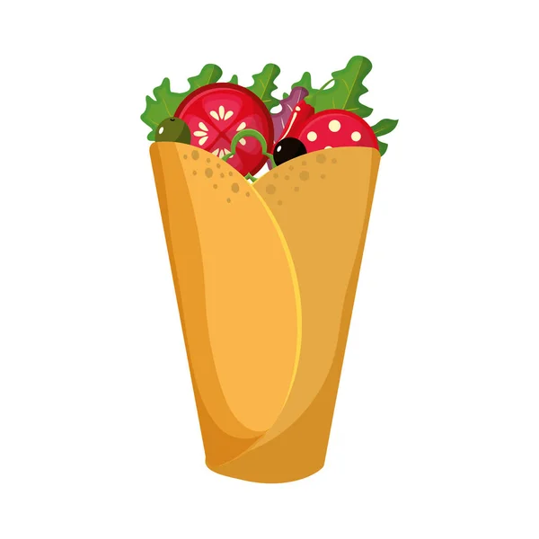 Conception de burrito isolé — Image vectorielle
