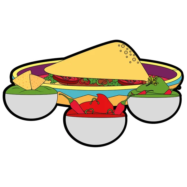 Diseño de quesadilla aislado — Vector de stock