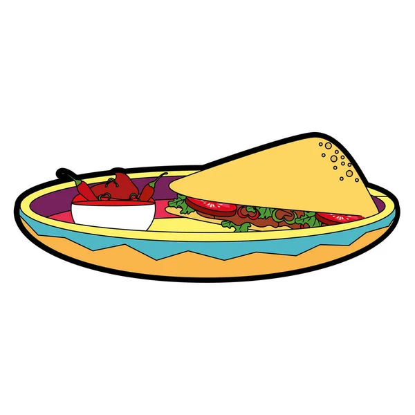 Desain quesadilla terisolasi - Stok Vektor