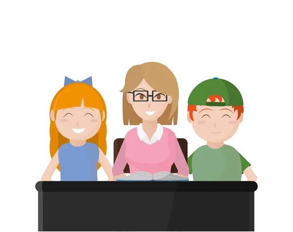 Diseño de profesores y niños — Vector de stock