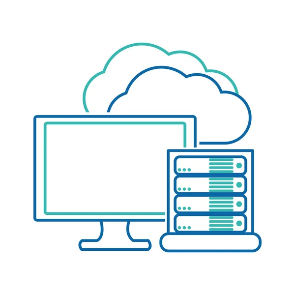 Web Hosting Centrum Danych Podstawy Tematu Białym Tle Projekt Wektor — Wektor stockowy