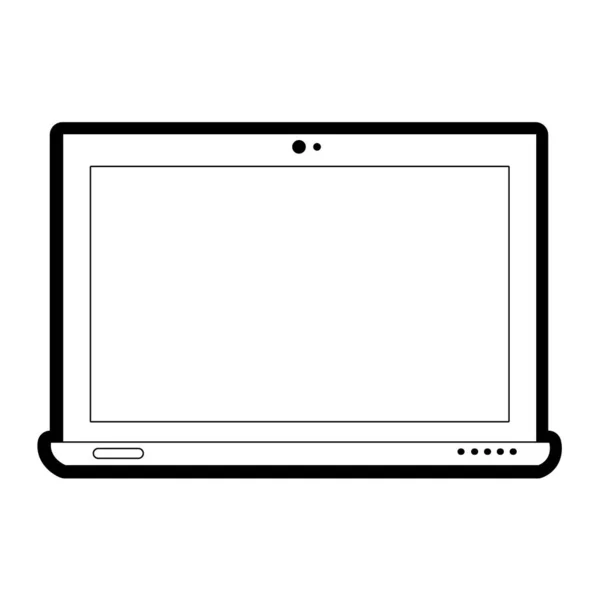 Çizgi elektronik ekran dizüstü bilgisayar teknolojisi simgesini — Stok Vektör