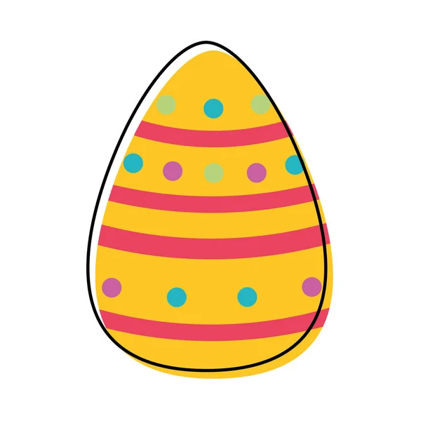 Line color egg easter with points and figures decoration — Stock Vector