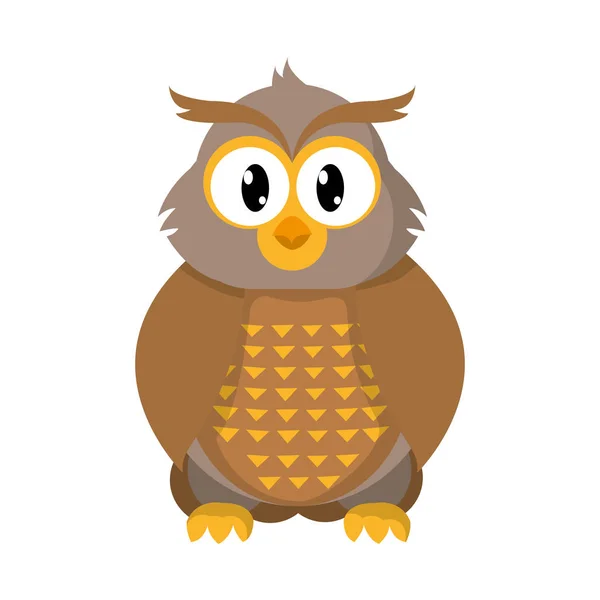 Colorful owl cute wild animal character — Stock Vector