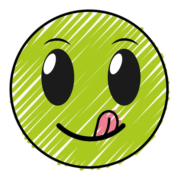 Doodle lustige Gesichtsgesten Emoji-Ausdruck — Stockvektor