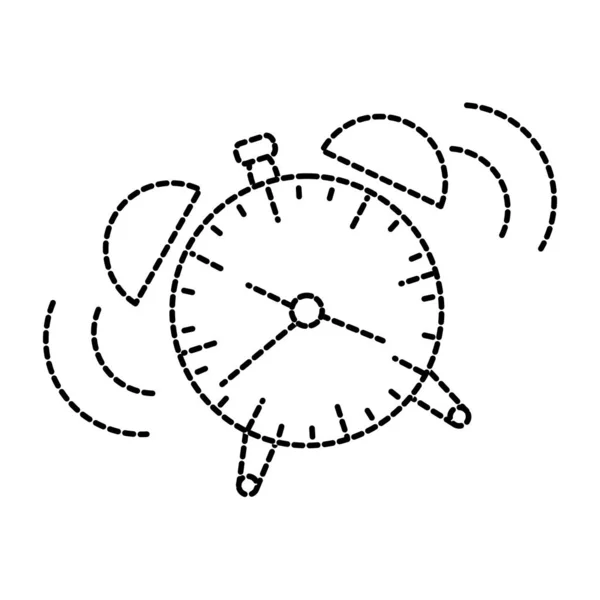Tečkovaný tvar kolem návrhu objektu alarm clock — Stockový vektor