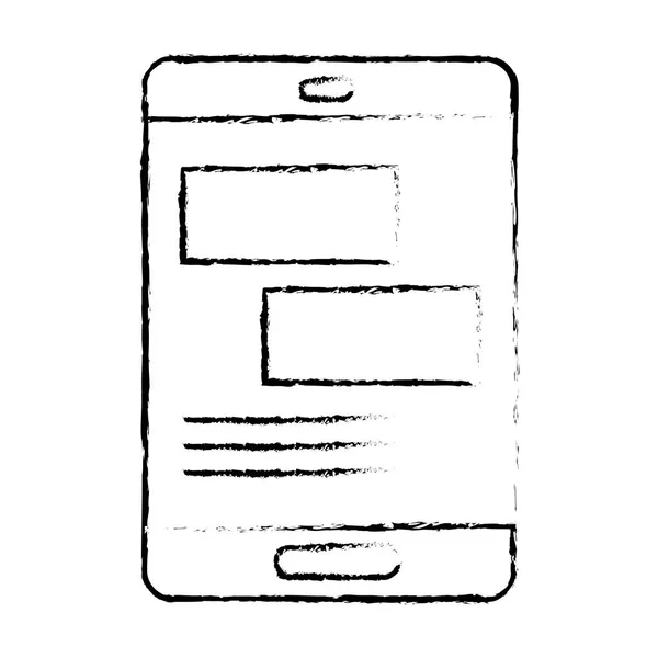 Barra de diagrama gráfico grunge dentro da tecnologia de smartphones — Vetor de Stock