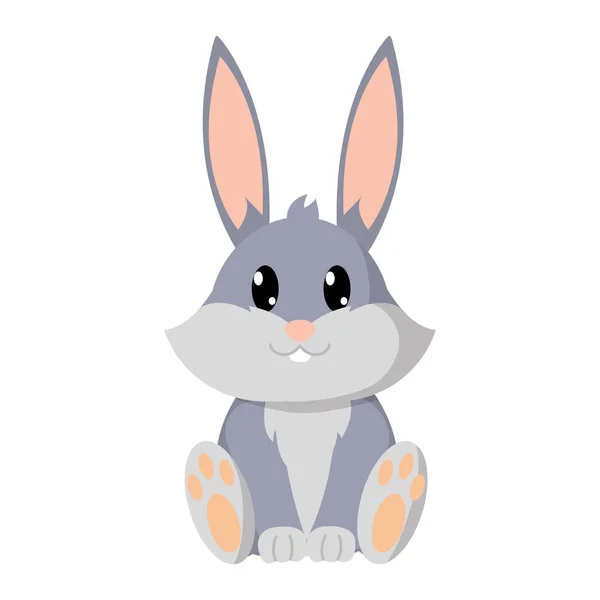 다채로운 토끼 귀여운 야생 동물 캐릭터 — 스톡 벡터