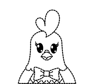 şekli çok güzel tavuk sevimli hayvan karakter noktalı