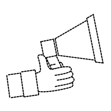 noktalı şekil adam el ile megafon hoparlör haber