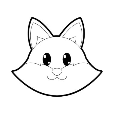 Anahat fox baş sevimli hayvan karakter