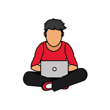 dizüstü bilgisayar tasarımı ile çocuk