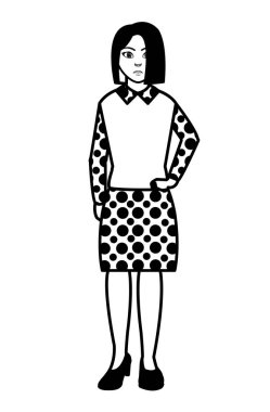 doku zarif kadın bluz ve etek tasarımı ile doldurma