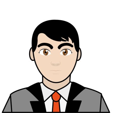 çizgi rengi kullanıcı adam şık gömlek ve saç modeli ile