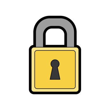 Asma kilit güvenlik sistemi ve uyarı Tema izole tasarım vektör çizim