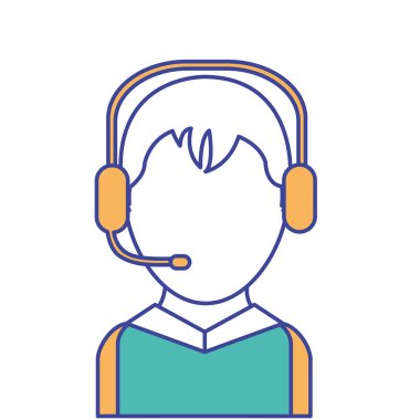 Çağrı Merkezi ve teknik servis Tema izole tasarım vektör çizim