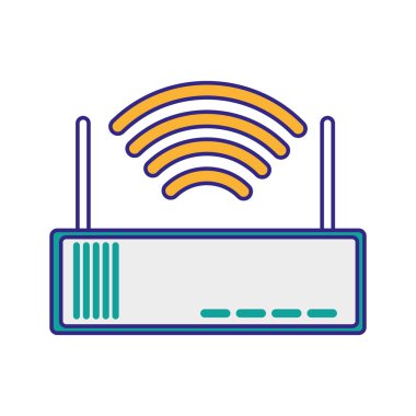 WiFi internet teknoloji ve iletişim Tema izole tasarım vektör çizim