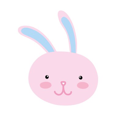 renkli mutlu tavşan baş hayvan karakter