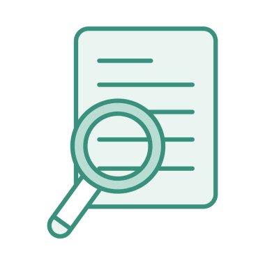 Duo renk iş belge kağıt büyüteç ile