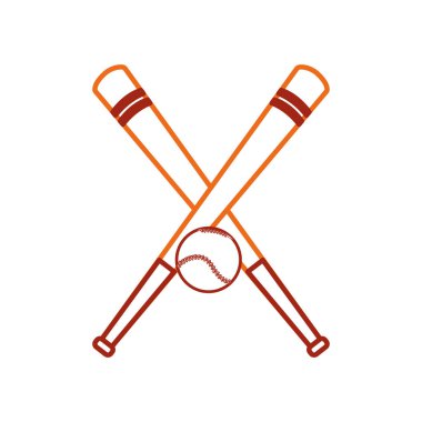 Beyzbol sopası spor rekabet ve oyun Tema izole tasarım vektör çizim