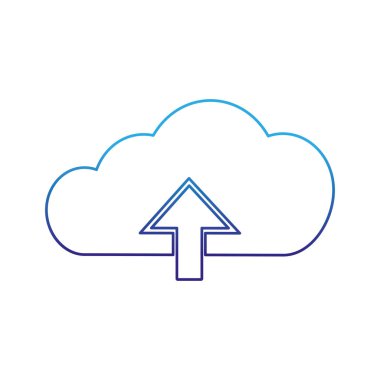 Bulut depolama teknolojisi ve sanal Tema izole tasarım vektör çizim bilgisayar