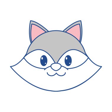 sevimli hayvan karakter satırı renk Rakun baş