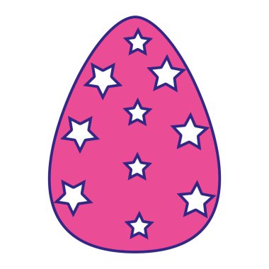 tam renkli kutlama için yıldız süslemeli Paskalya yortusu yumurta