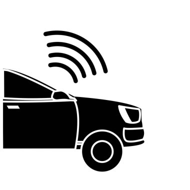 siluet dijital wifi bağlantı araba taşıma