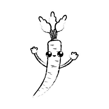 Havuç sebze sağlıklı ve organik gıda Tema izole tasarım vektör çizim