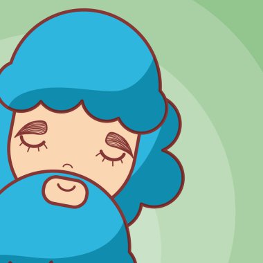 Hippi yüz karikatür sakal vektör çizim grafik tasarım ile genç adam