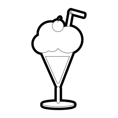 Dondurma ve tatlı tatlı gıda Tema izole tasarım vektör çizim