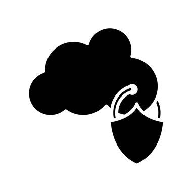 siluet cloud veri bağlantısı ve asma kilit güvenlik