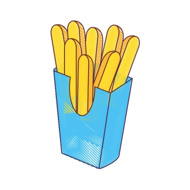 İzole patates kızartması tasarım