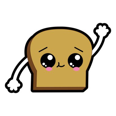 Ekmek, unlu gıda mutfak ve salonu Tema izole tasarım vektör çizim