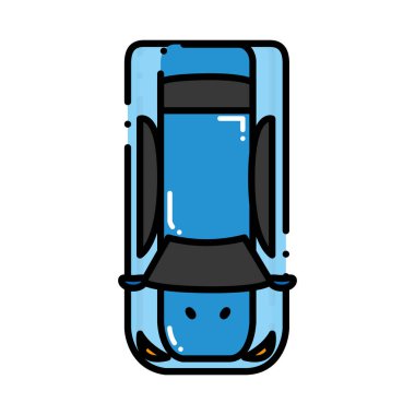 Kesikli çizgi araba taşıma ile kapı ve farlar tasarım