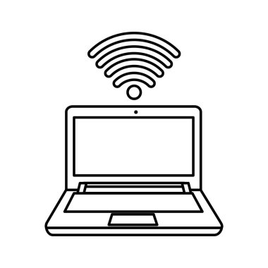 Laptop-in aygıt becerikli alet ve teknoloji Tema izole tasarım vektör çizim