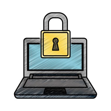 Laptop-in aygıt becerikli alet ve teknoloji Tema izole tasarım vektör çizim