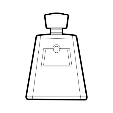 Alkol içki ve cam Tema izole tasarım vektör çizim şişe tekila