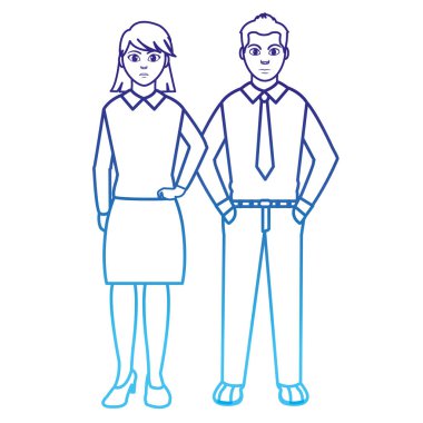 satır zarif iş adamları giysilerini ve saç modeli ile bozulmuş tasarım