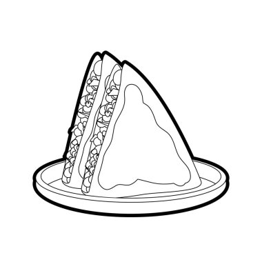 Quesadilla Meksika yemeği ve geleneksel yemekleri Tema izole tasarım vektör çizim