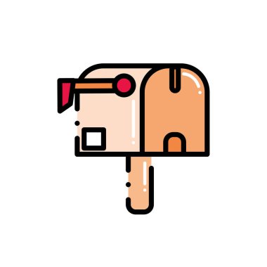 Kesikli çizgi posta kutusu ileti teslimi için yazışma posta