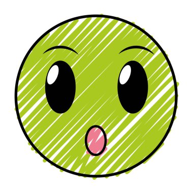 şok yüz jest emoji ifade doodle