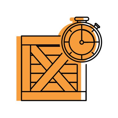 Vektör çizim tasarım kutusu ve teslimat nakliye ve lojistik Tema Isolated Chronometre