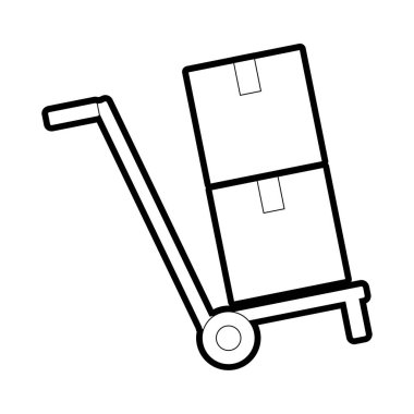 Teslimat nakliye ve lojistik Tema izole tasarım vektör çizim kutusu