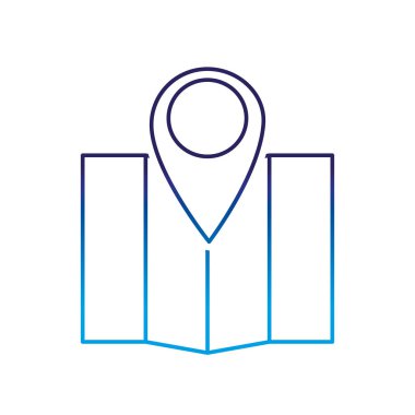 GPS ve seyahat gezinti ve rota Tema izole tasarım vektör çizim Haritası