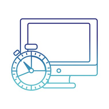 mavi çizgi ekran bilgisayar teknoloji ve kronometre saati