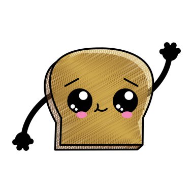 Ekmek, unlu gıda mutfak ve salonu Tema izole tasarım vektör çizim