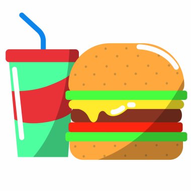 İzole hamburger tasarım
