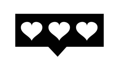 sohbet kabarcığı sembol siluet kalpler seviyorum