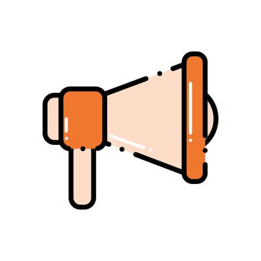 Kesikli çizgi hoparlör megafon iletişim sesli mesaj